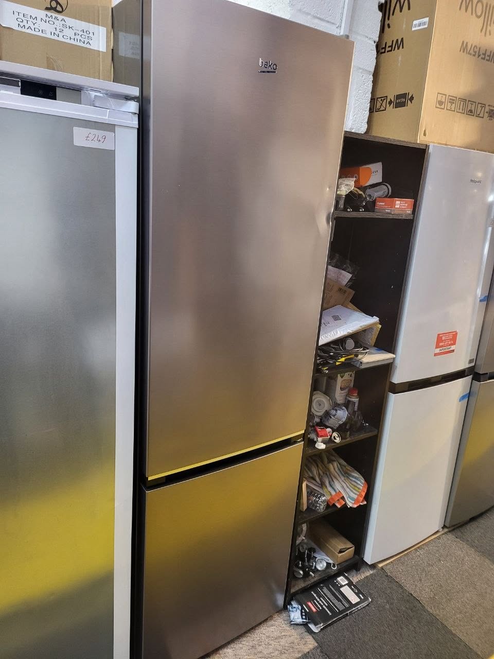 Selling this huge Beko freestanding fridge/freezer for £279 only due to dents as it shown in the attached photos H: 198 cm W: 59cm Fridge: 120 cm Freezer: 75 cm