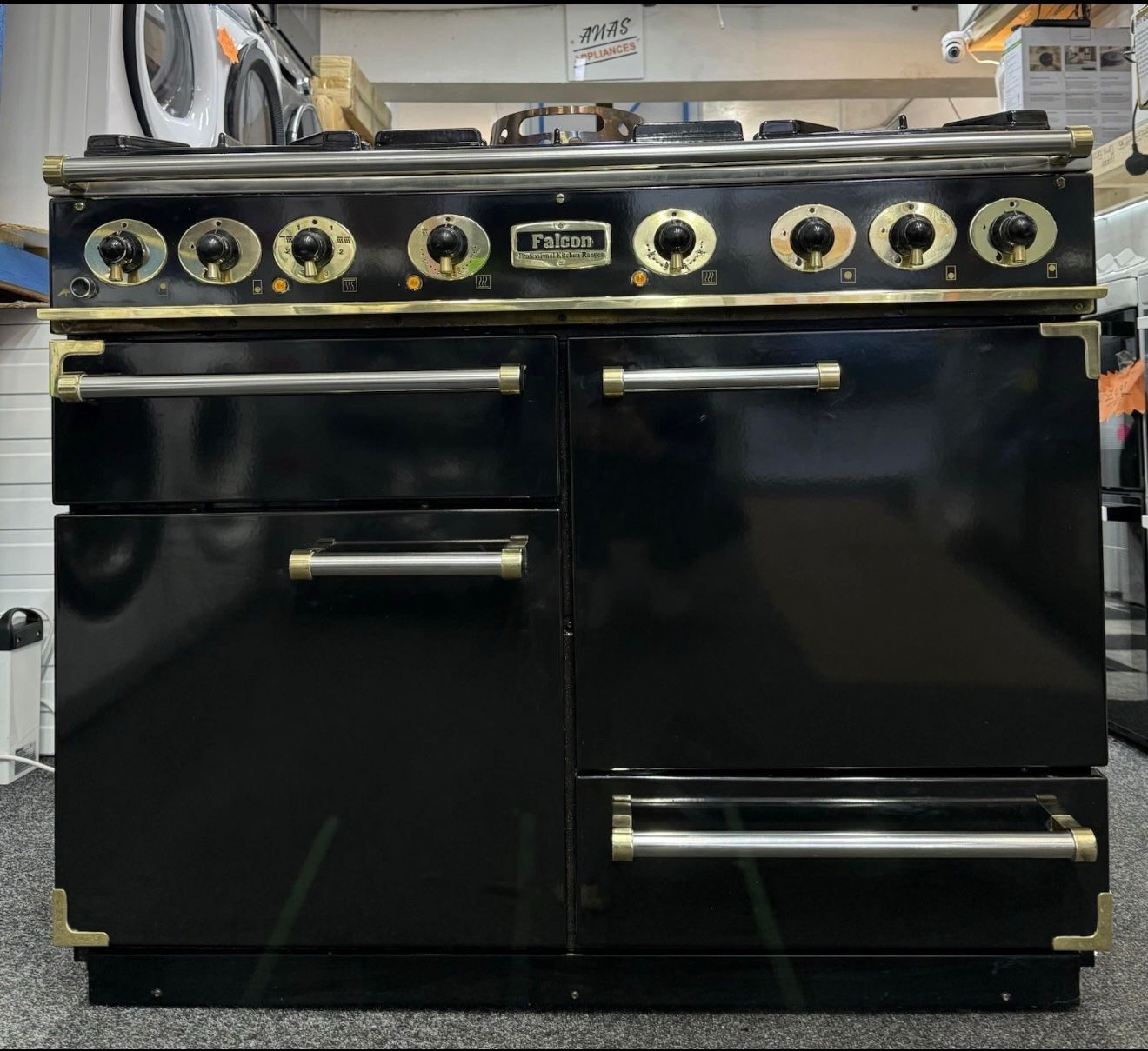 FALCON 1092 CONTINENTAL DUAL FUEL 110CM COOKER Black&brass