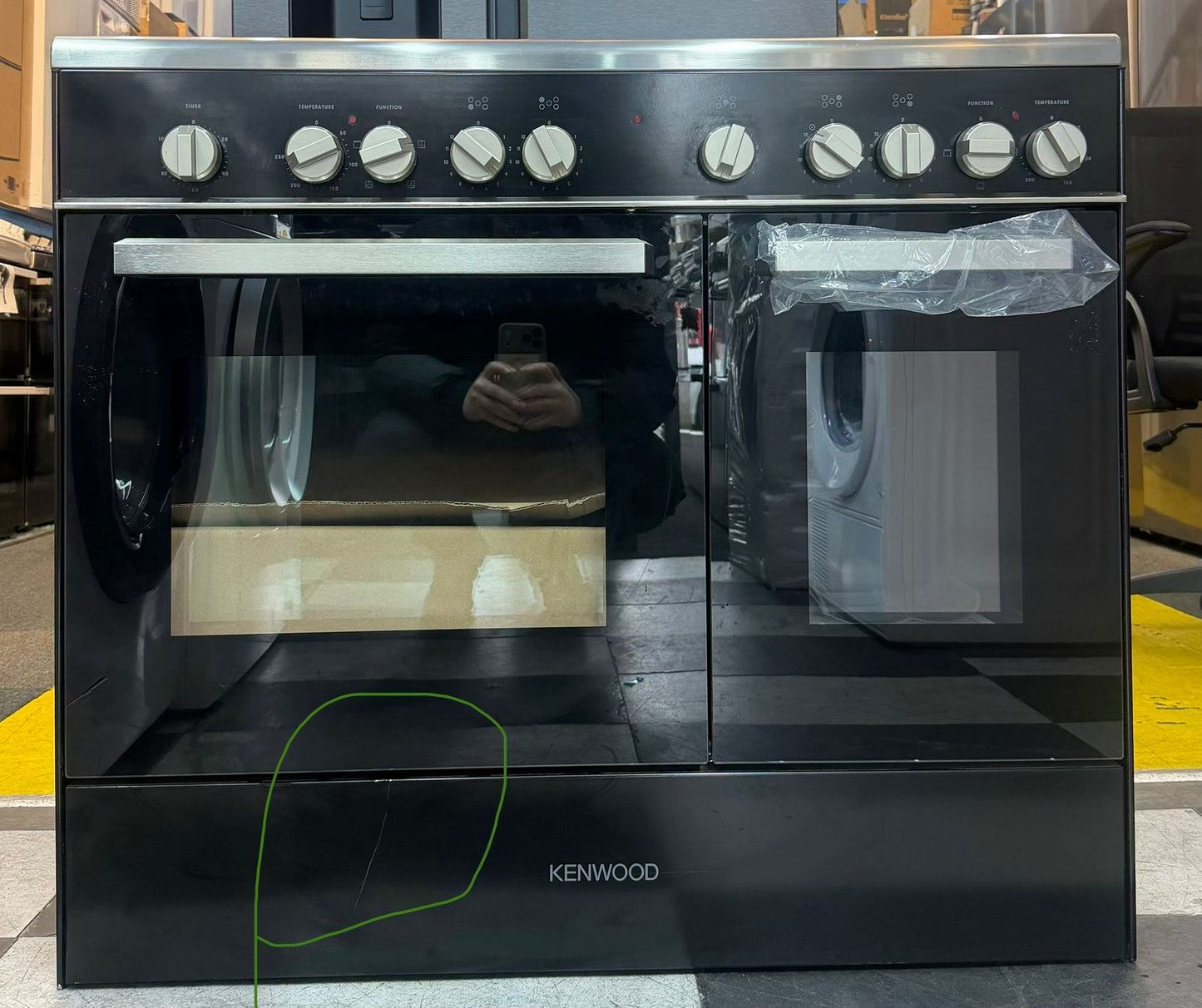 KENWOOD CK418 90 cm Electric Ceramic Range Cooker - Black & Chrome