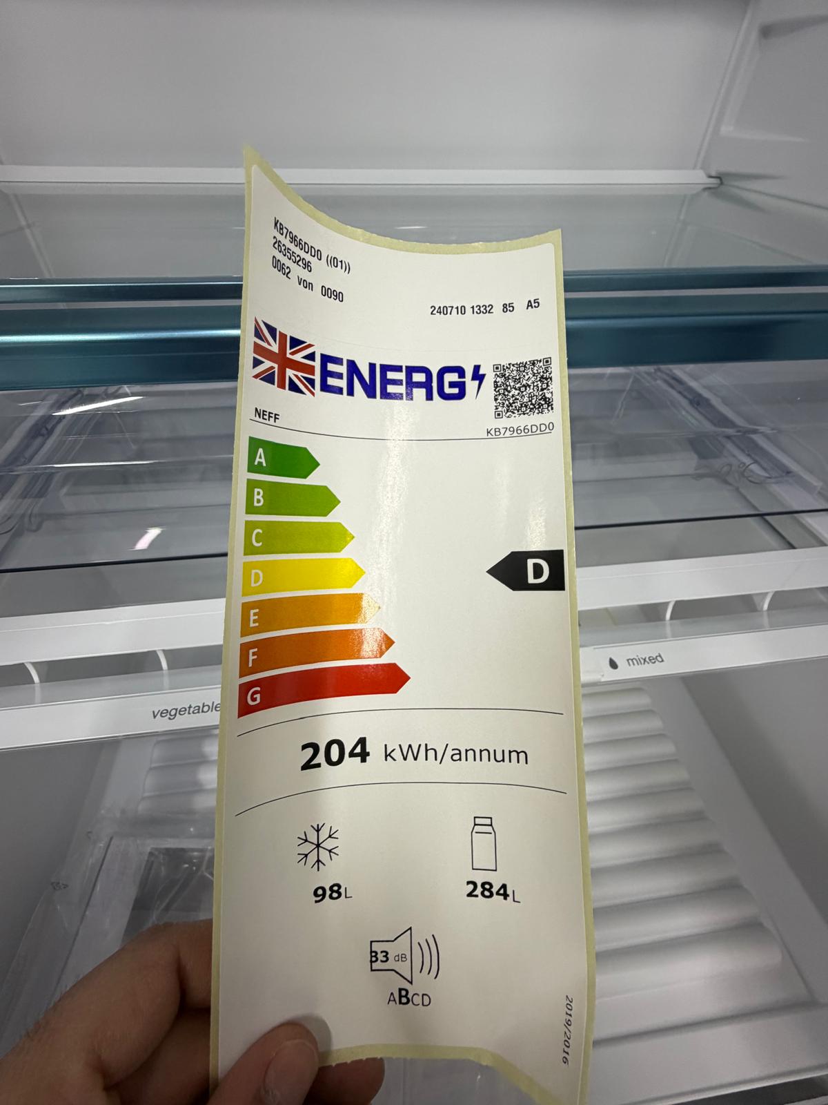Neff N70 KB7966DD0 Fully Integrated 70/30 Fridge-Freezer – Fixed Hinge