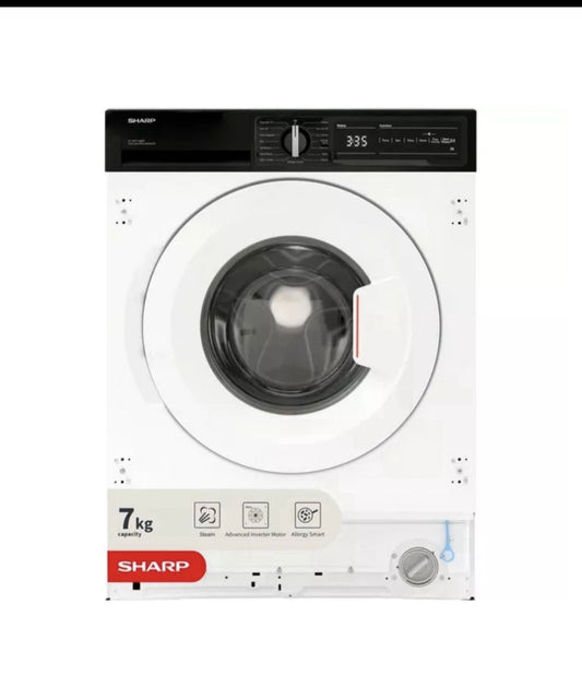 SHARP ES-NIH714BWA-EN Integrated 7 kg 1400 Spin Washing Machine - White