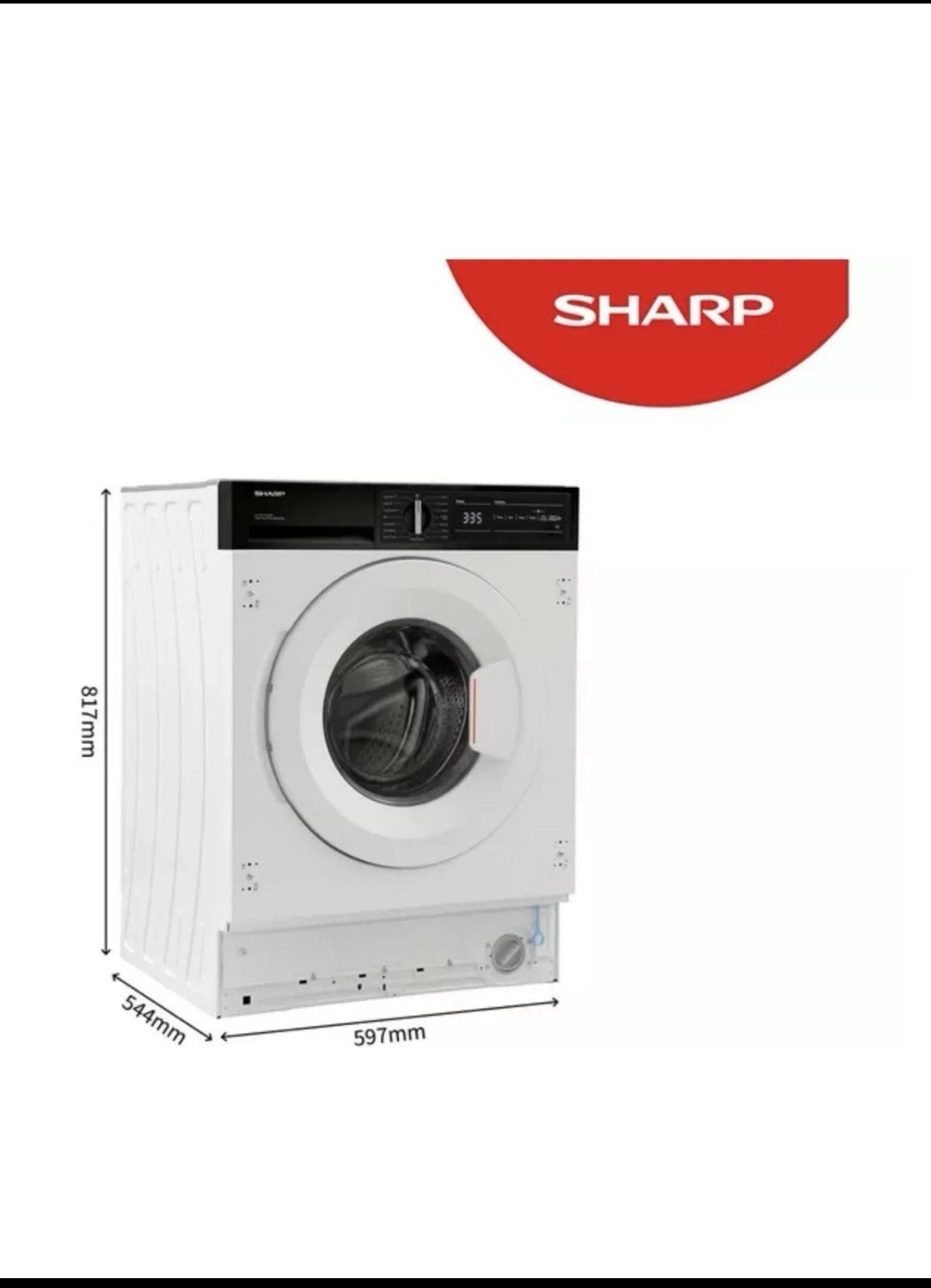 SHARP ES-NIH714BWA-EN Integrated 7 kg 1400 Spin Washing Machine - White