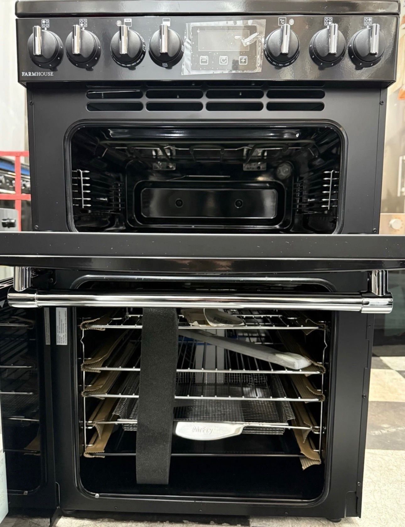 BELLING Farmhouse 60E Electric Ceramic Cooker - Black & Chrome