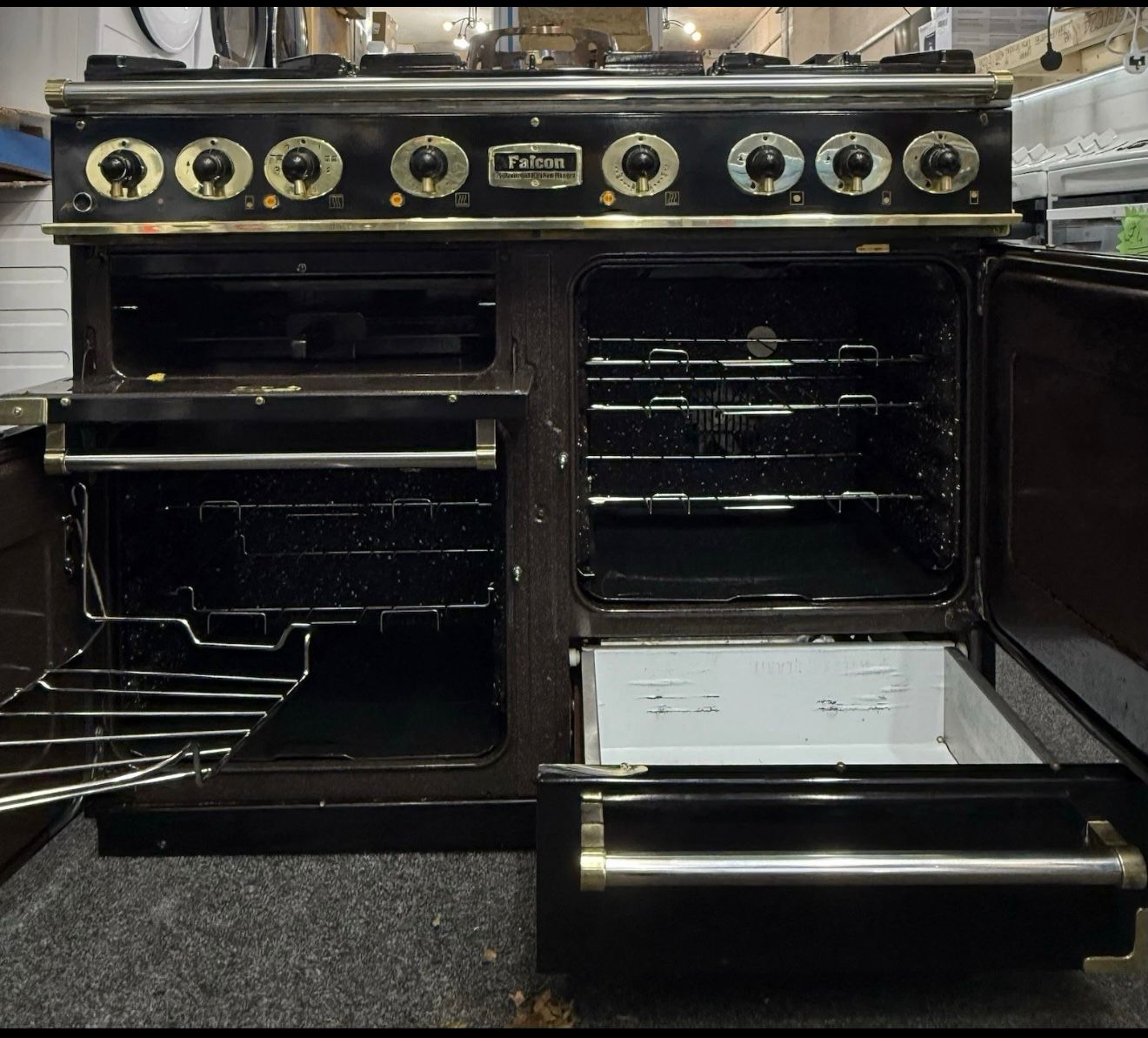FALCON 1092 CONTINENTAL DUAL FUEL 110CM COOKER Black&brass