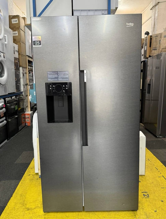 BEKO Pro ASP342VPZ American-Style Fridge Freezer - Black Steel