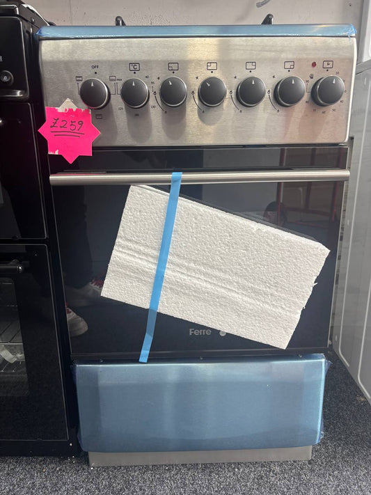 Ferre F5N40E3‑X3 50cm wide dual fuel cooker(no box)-stainless steel